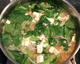 小松菜と豆腐の押し麦入り豚骨スープ作り方6写真