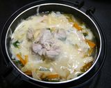 ひとり鍋！鶏もやしのチーズ鍋☆生姜風味作り方4写真