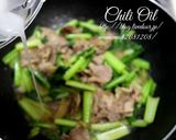 豚肉と青菜のラー油炒め。作り方5写真