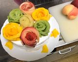 簡単華やか❀フルーツ花のバースデーケーキ作り方5写真