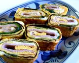 ハム・大葉・のり☆なんでもくるくる卵焼き作り方8写真