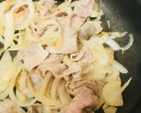 半熟ゆで玉子でとじる●豚肉のあまから皿丼作り方2写真