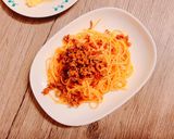 【簡単】ひき肉だけでミートソースパスタ作り方4写真