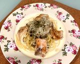 生鮭としめじのクリームパスタ作り方8写真