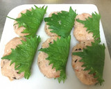 簡単☆まぜごはんの素で鶏つくねの大葉巻き作り方2写真