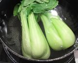 チンゲン菜の和風そぼろあんかけ作り方1写真