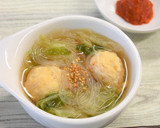 ゆず胡椒鶏だんごの和風はるさめスープ作り方4写真