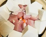 うどん玉鍋●鶏肉＆キャベツ・豆腐の寄せ鍋作り方2写真