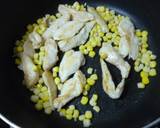 コーンとむね肉のバターポン酢炒め♪作り方4写真