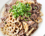 ご飯が進む♪【牛肉と蓮根の甘辛炒め】作り方7写真