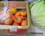 白菜、柿と豚肉炒め作り方1写真