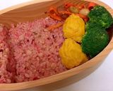 常備菜　ビーツご飯のお弁当　詰め方　簡単作り方3写真