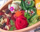 常備菜　ビーツご飯のお弁当　詰め方　簡単作り方6写真