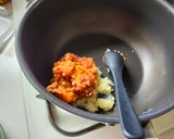 夏の夕飯！自作ミートソースでエビミートパスタ作り方3写真