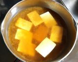豆腐と三つ葉のお味噌汁　鮒寿司の飯・柚子作り方2写真