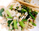 れんこんと小松菜のからし酢味噌和え作り方4写真