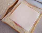 お皿でチーズハムのホットサンド作り方2写真