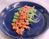 インゲンの肉味噌かけ作り方4写真