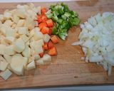 挽き肉と彩り野菜のデミ炒めがけライス作り方1写真