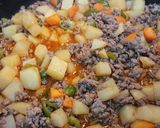 挽き肉と彩り野菜のデミ炒めがけライス作り方5写真
