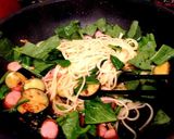 がっつり茄子とほうれん草のペペロンチーノ作り方4写真