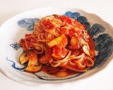 大好き!カプリ風ニンニクとトマトのパスタ作り方2写真