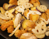 鶏肉とさつま芋の＊甘黒酢炒め作り方6写真
