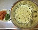 簡単濃厚☆明太クリームうどん☆作り方1写真