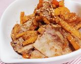 今が旬！柿と豚バラ肉の胡麻和え作り方3写真