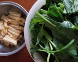 簡単副菜♪ほうれん草・油揚げ炒めナムル作り方1写真