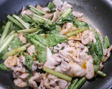 簡単！カブの葉の豚しょうが焼き作り方6写真