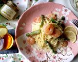 エビとアスパラの塩レモンクリームパスタ作り方5写真