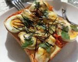 茹で卵×キムチのカレーチーズトースト作り方6写真