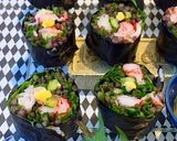 紫水菜カニカマ海苔巻きサラダ作り方6写真