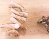 椎茸の石づき貝柱風炒め作り方1写真