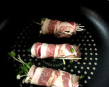 作り置きに★ピリ辛！豆苗とえのきの肉巻き作り方4写真