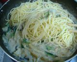 きのことほうれん草のクリームスパゲティ作り方6写真