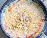 スモークサーモンのチーズクリームパスタ作り方10写真