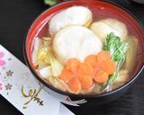 鶏肉と白菜のお雑煮【お正月】作り方4写真