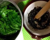 わさび菜の葉の黒ごま和え♪作り方2写真