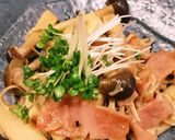 簡単ガ—リックキノコとべ—コン炒め作り方6写真