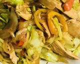 鶏肉のウスター＆トンカツソースの焼きそば作り方4写真