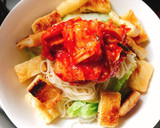 サクサクお揚げとキムチのぶっかけそうめん作り方5写真