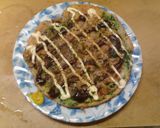 節約　キャベツの外葉のお好み焼き　昼食作り方9写真