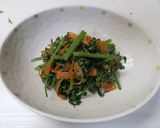 人参の葉と茎のきんぴら作り方13写真