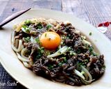 すき焼き風甘辛焼きうどん作り方5写真