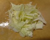 昼食　永谷園のお茶漬けとキャベツのパスタ作り方2写真
