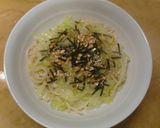 昼食　永谷園のお茶漬けとキャベツのパスタ作り方6写真