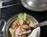 ベビーホタテと白菜とハムのミルク煮作り方2写真