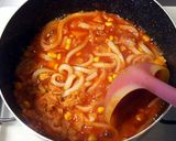 スープのリメイクに＊簡単洋風トマトうどん作り方5写真